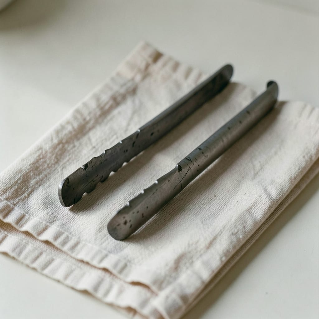 The metal tongs