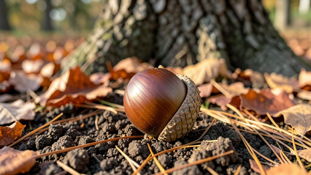 Seed of an Oak: Natural Viability Test Before Drying Pods