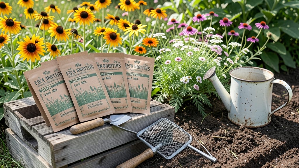 Eden Brothers Wildflower Seed Mix: Diverse Pollinator Haven in 30 Days