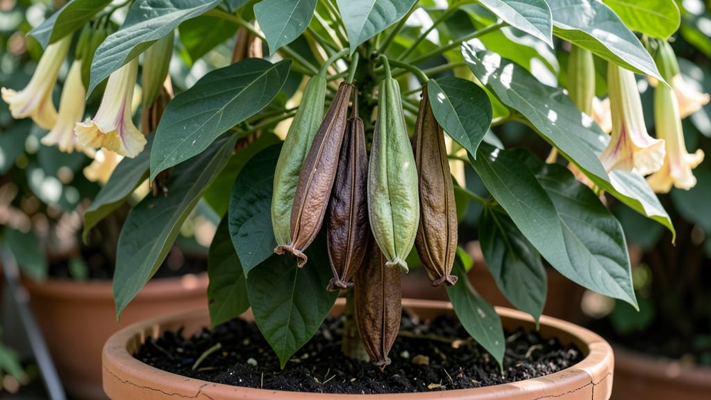 Brugmansia Seed Pods: Natural Twist-Release for Hands-Off Collection